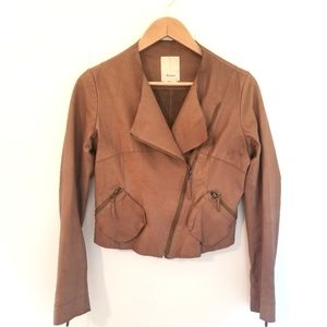 Anthropologie Elevenses Leather Moto Jacket Size Medium